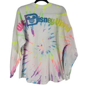 Walt Disney World Spirit Jersey M Womens Long Sleeve Multicolor Splatter Crew